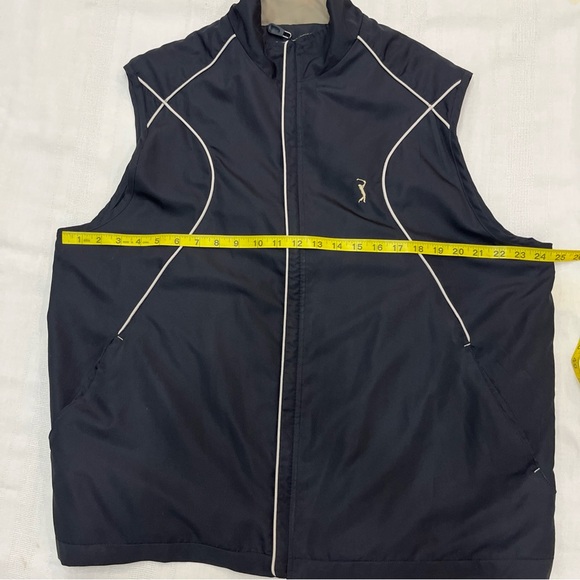 PGA Tour Zip Up Golf Vest Men's Sleeveless Black 100% Polyester L - Picture 7 of 8